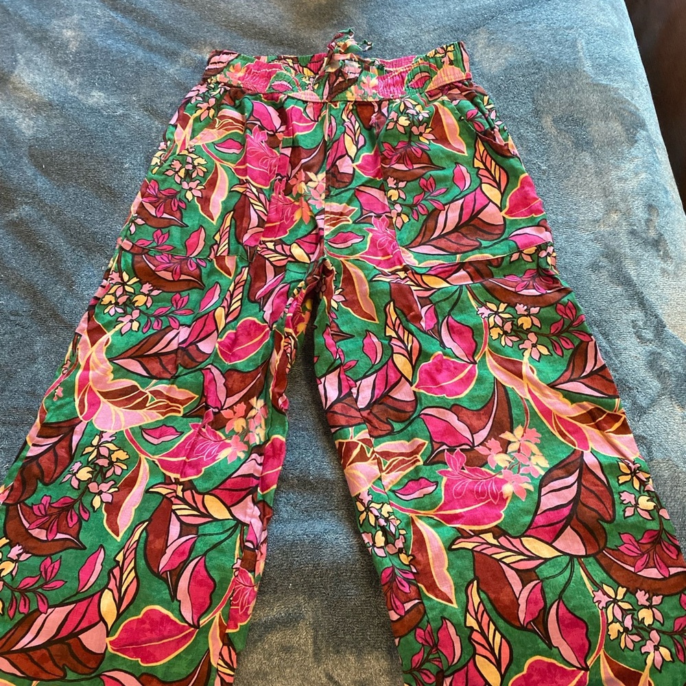 Cynthia Rowley Floral Linen Pants
